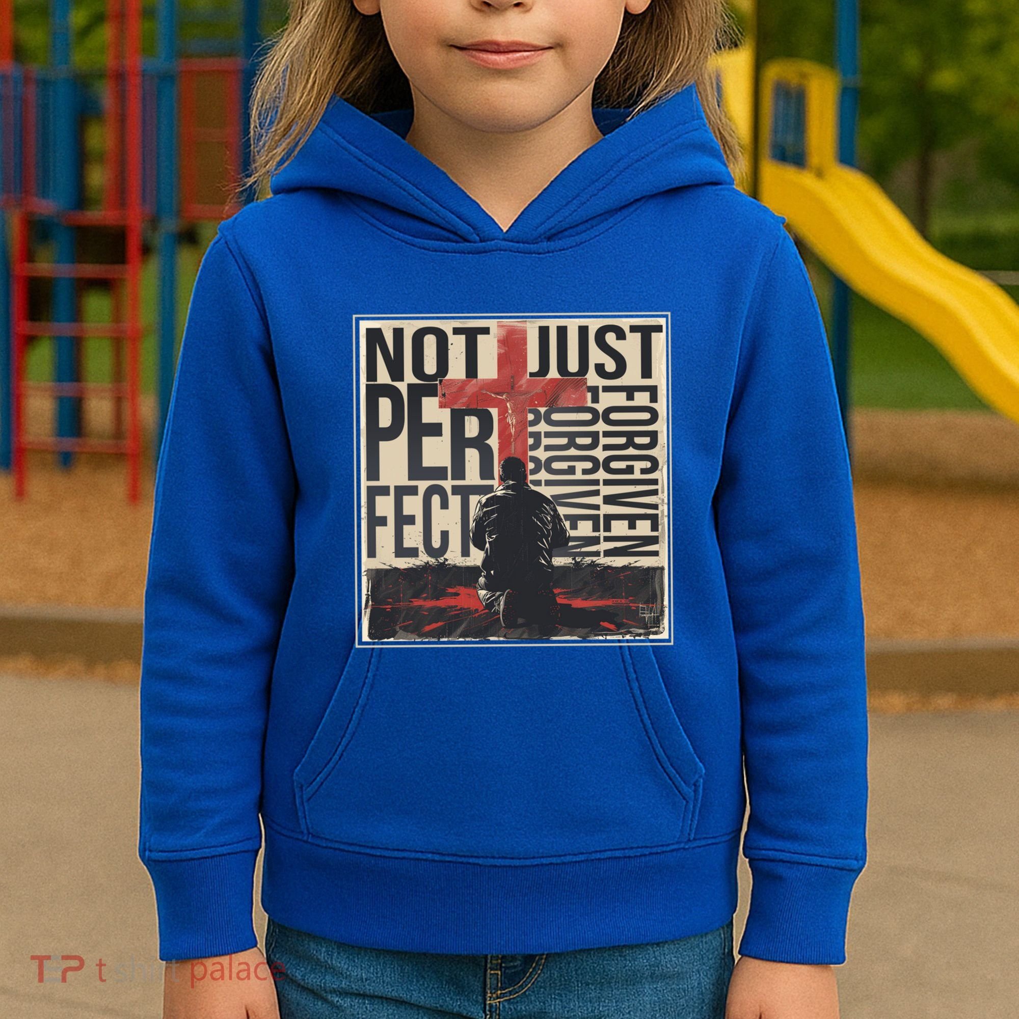 Not Perfect Just Forgiven Gift Christian Great Gift Kids Hoodie