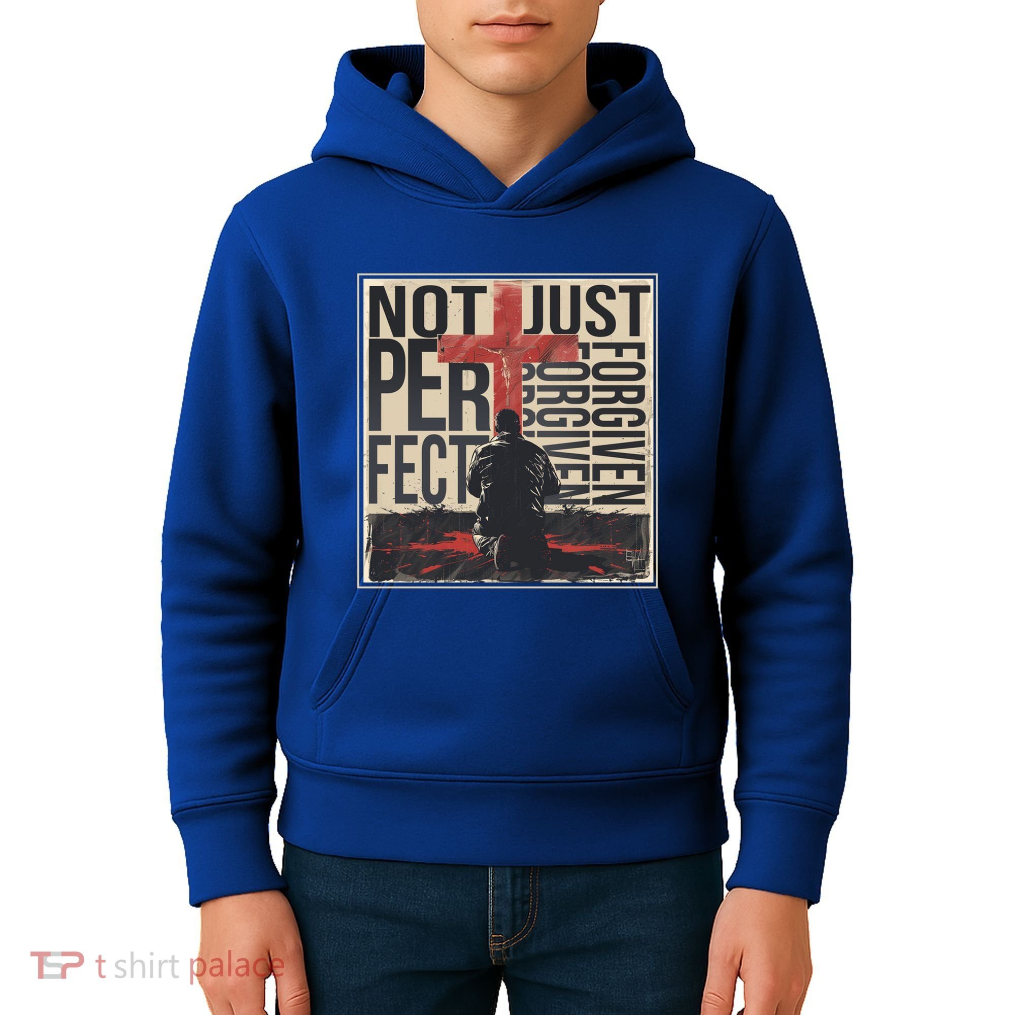 Not Perfect Just Forgiven Gift Christian Great Gift Kids Hoodie
