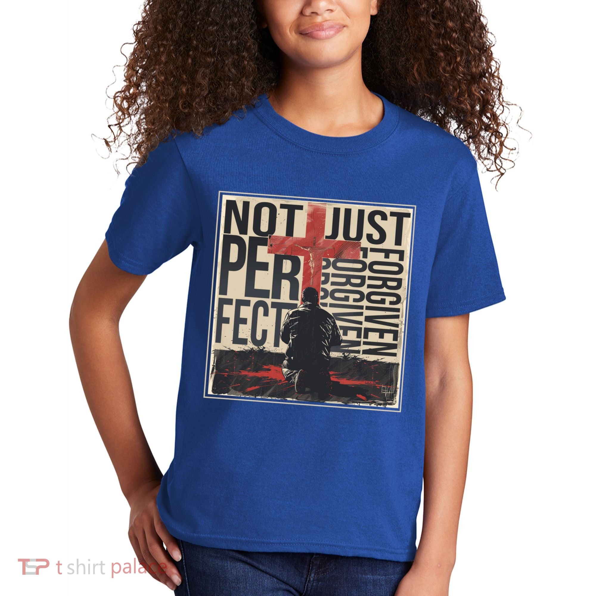 Not Perfect Just Forgiven Gift Christian Great Gift Kids T-Shirt