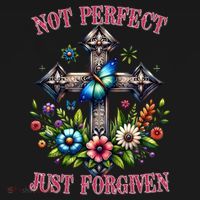 Not Perfect Just Forgiven Jesus Christ USA-Made Doggie Bandana thumb 2