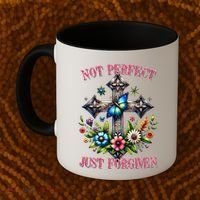 Not Perfect Just Forgiven Jesus Christ Coffee Mug thumb 2