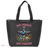Not Perfect Just Forgiven Jesus Christ Tote Bag thumb 0