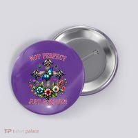Not Perfect Just Forgiven Jesus Christ Button thumb 0