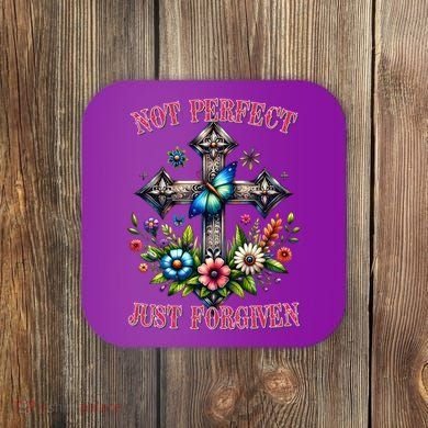 Not Perfect Just Forgiven Jesus Christ Coaster