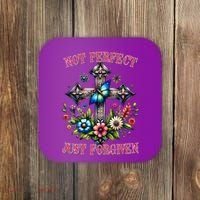 Not Perfect Just Forgiven Jesus Christ Coaster thumb 0