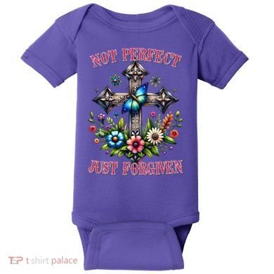 Not Perfect Just Forgiven Jesus Christ Baby Bodysuit