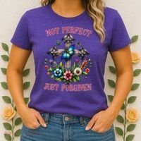 Not Perfect Just Forgiven Jesus Christ Women's T-Shirt thumb 2