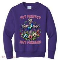 Not Perfect Just Forgiven Jesus Christ Kids Sweatshirt thumb 0