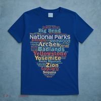 National Parks List Word Cloud Camping Hiking Gift T-Shirt thumb 5