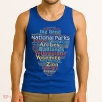 National Parks List Word Cloud Camping Hiking Gift Tank Top thumb 3