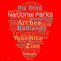 National Parks List Word Cloud Camping Hiking Gift Santa Hat thumb 1