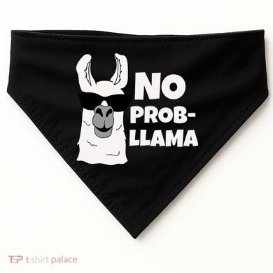 No Probllama Llama Problem Funny USA-Made Doggie Bandana