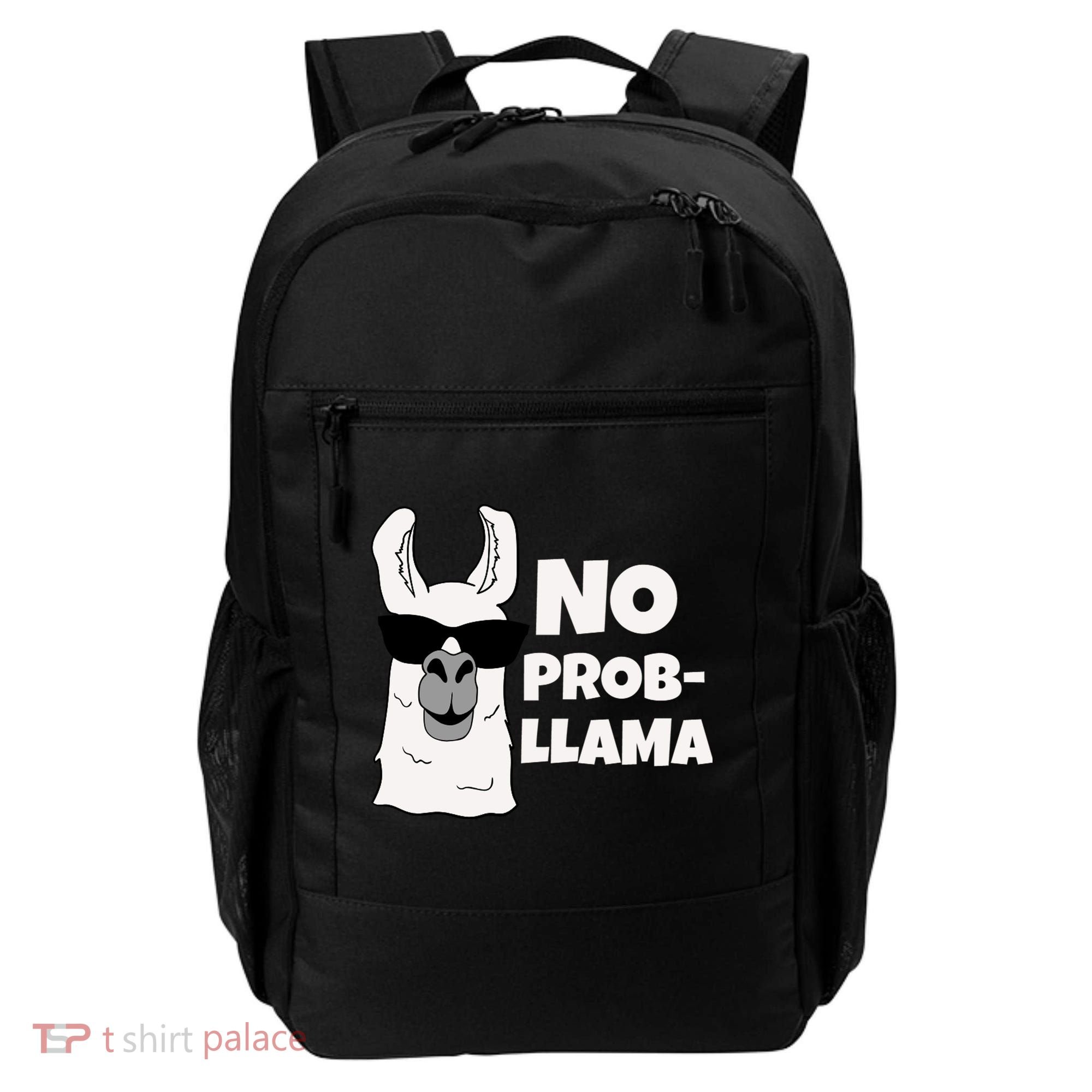 No Probllama Llama Problem Funny Backpack