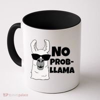 No Probllama Llama Problem Funny Coffee Mug thumb 0