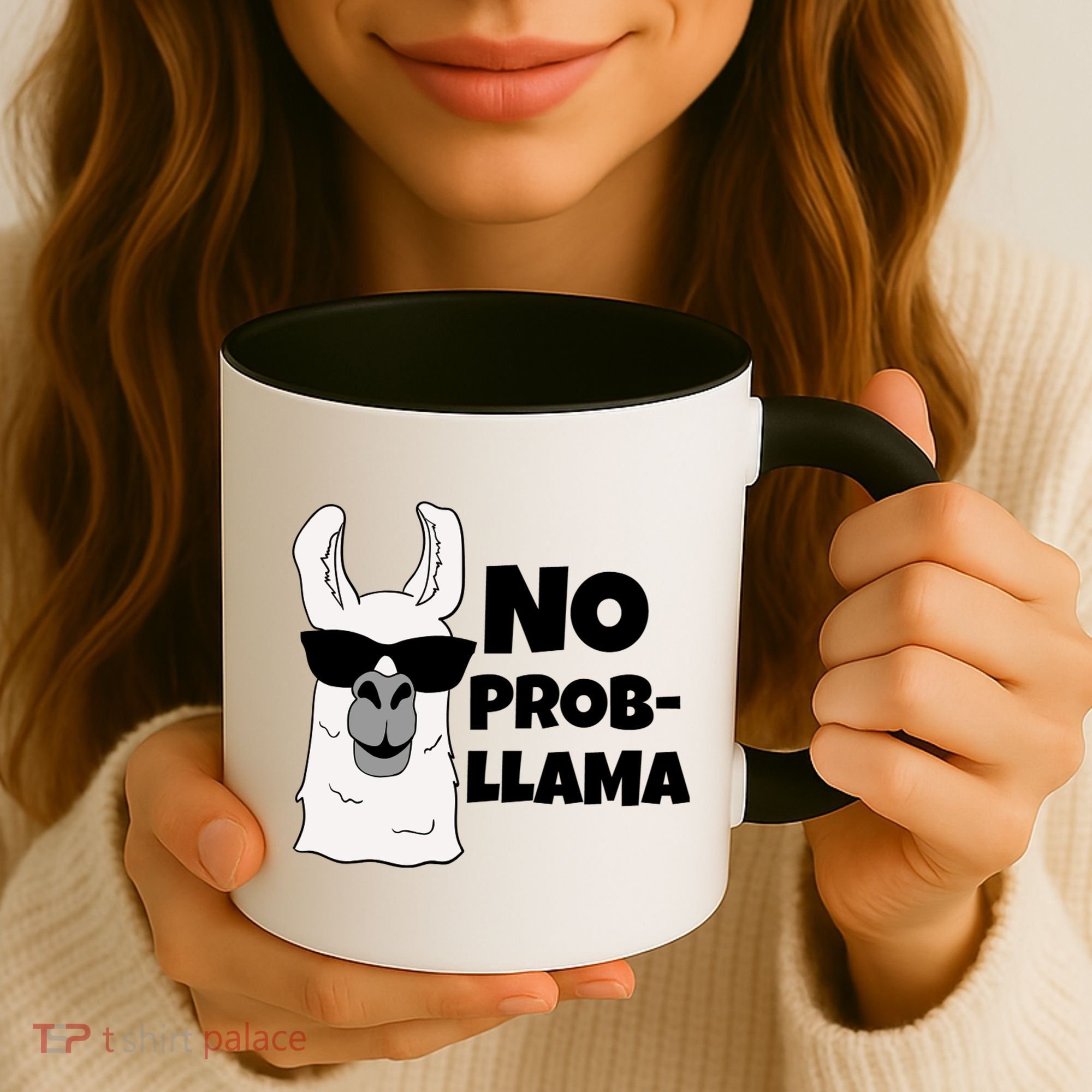 No Probllama Llama Problem Funny Coffee Mug