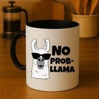 No Probllama Llama Problem Funny Coffee Mug thumb 4