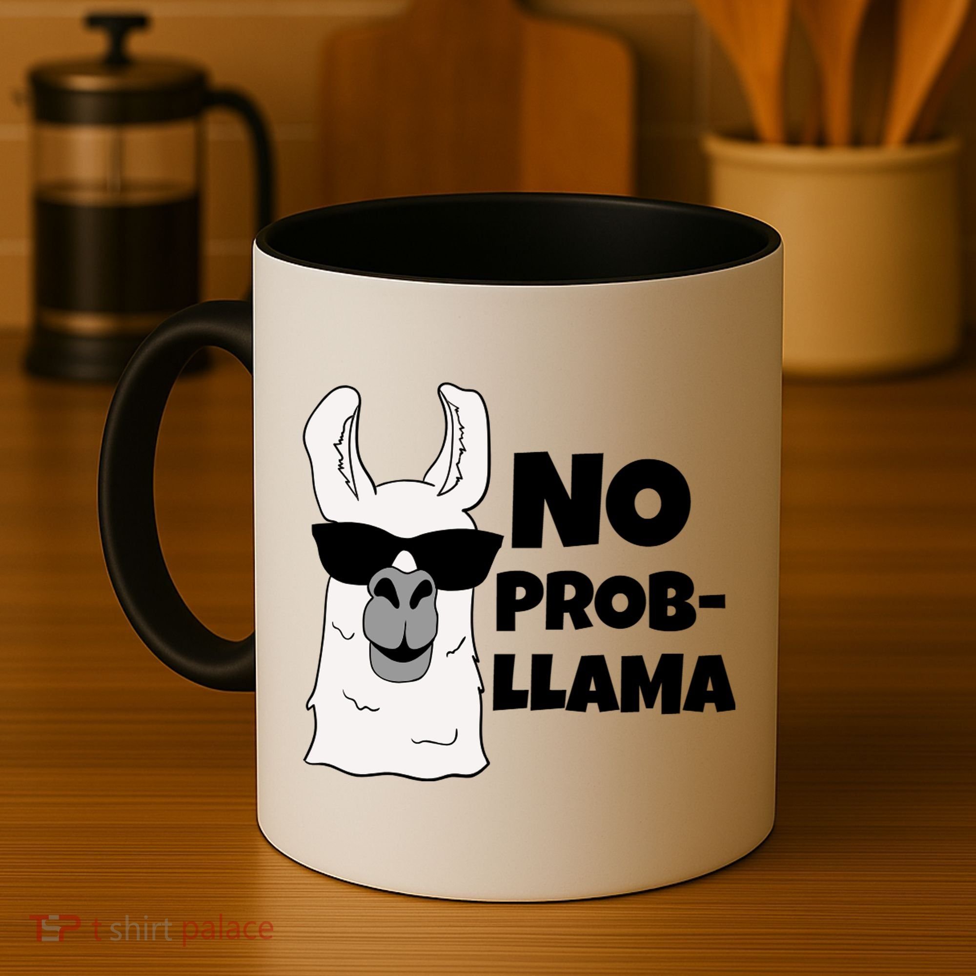 No Probllama Llama Problem Funny Coffee Mug
