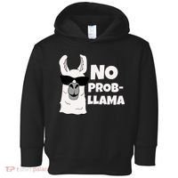 No Probllama Llama Problem Funny Toddler Hoodie thumb 0