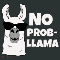 No Probllama Llama Problem Funny Button thumb 1