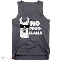 No Probllama Llama Problem Funny Tank Top thumb 0