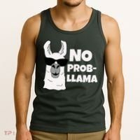 No Probllama Llama Problem Funny Tank Top thumb 3