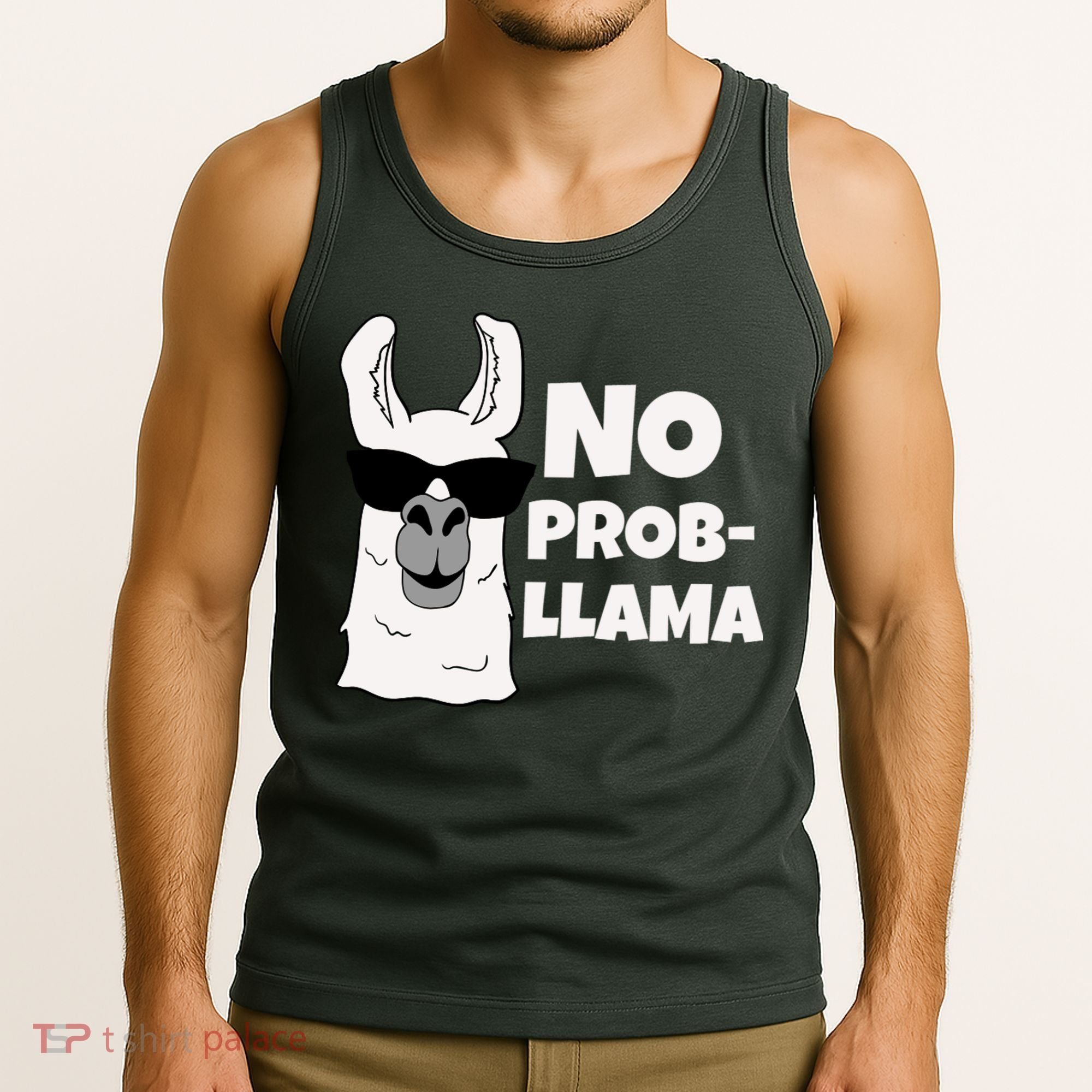 No Probllama Llama Problem Funny Tank Top