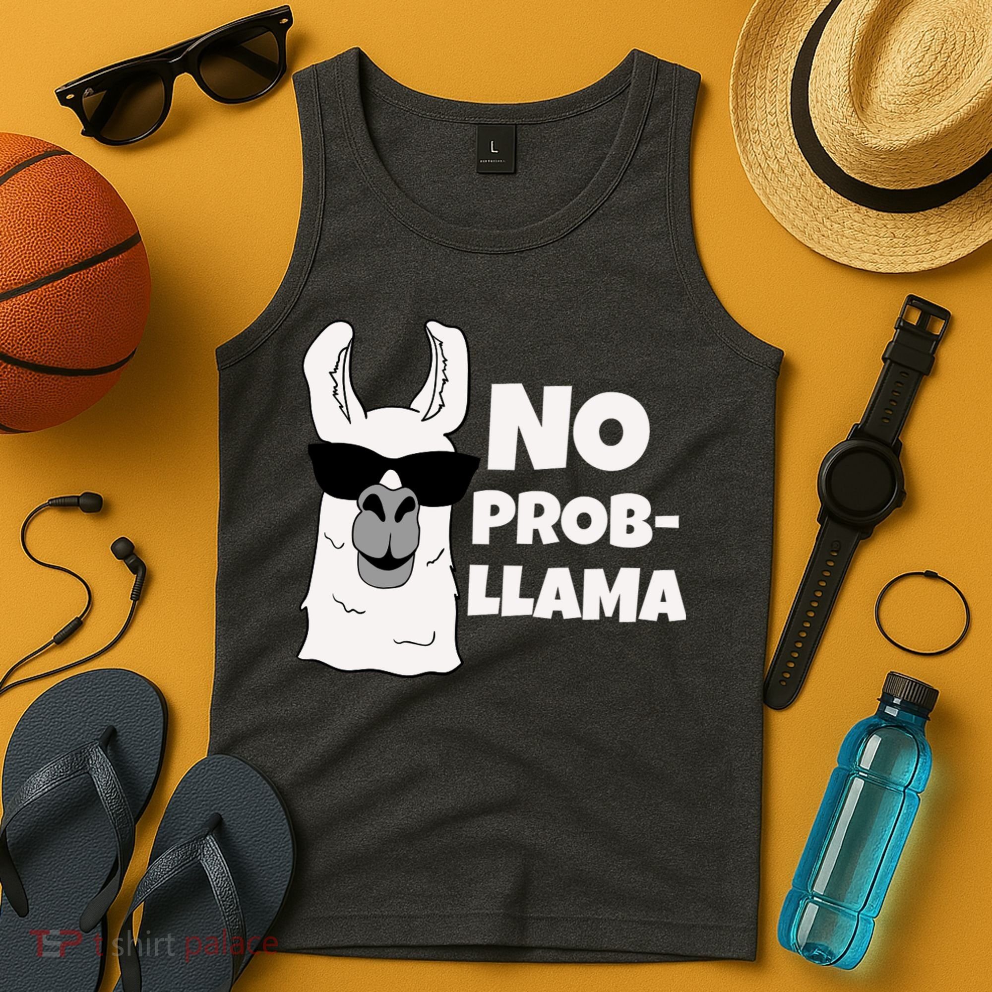 No Probllama Llama Problem Funny Tank Top