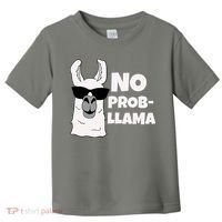 No Probllama Llama Problem Funny Toddler T-Shirt thumb 0