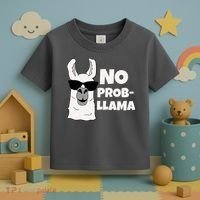 No Probllama Llama Problem Funny Toddler T-Shirt thumb 3