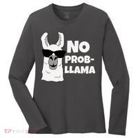 No Probllama Llama Problem Funny Women's Long Sleeve Shirt thumb 0