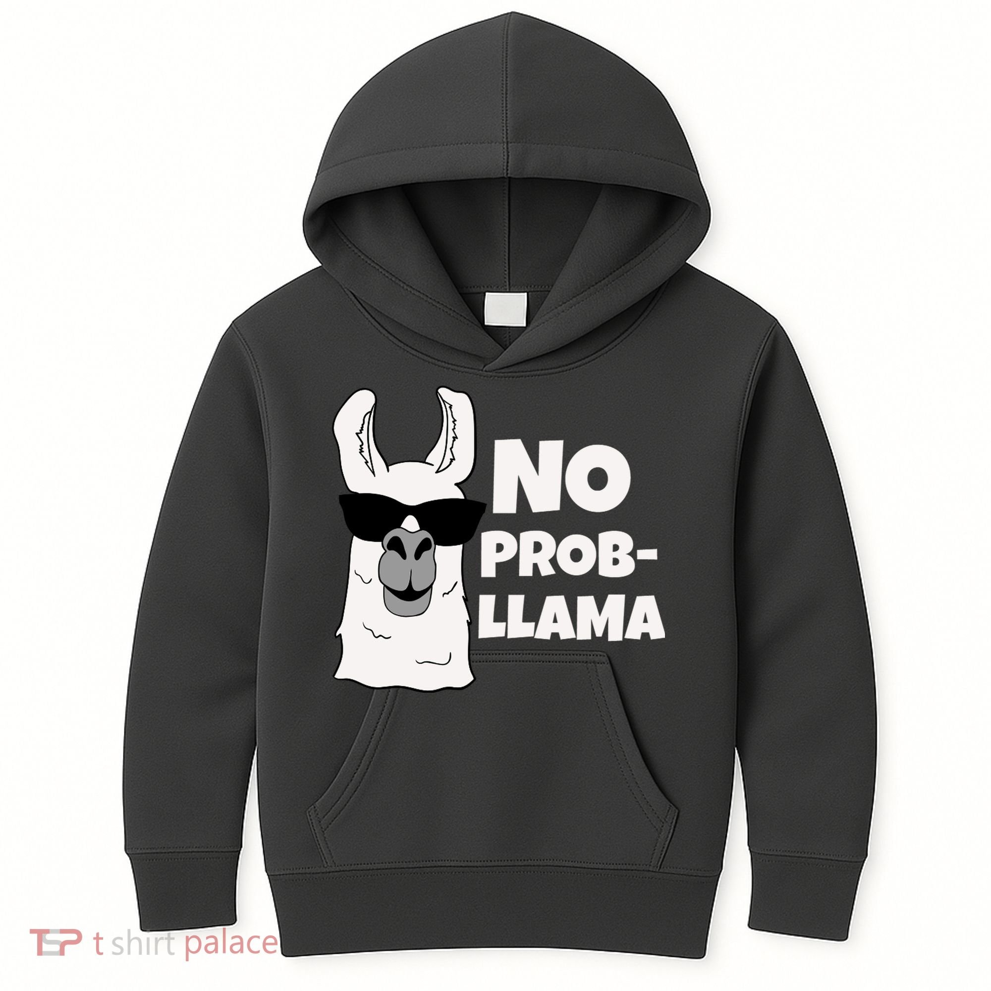 No Probllama Llama Problem Funny Kids Hoodie