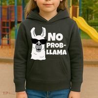 No Probllama Llama Problem Funny Kids Hoodie thumb 3