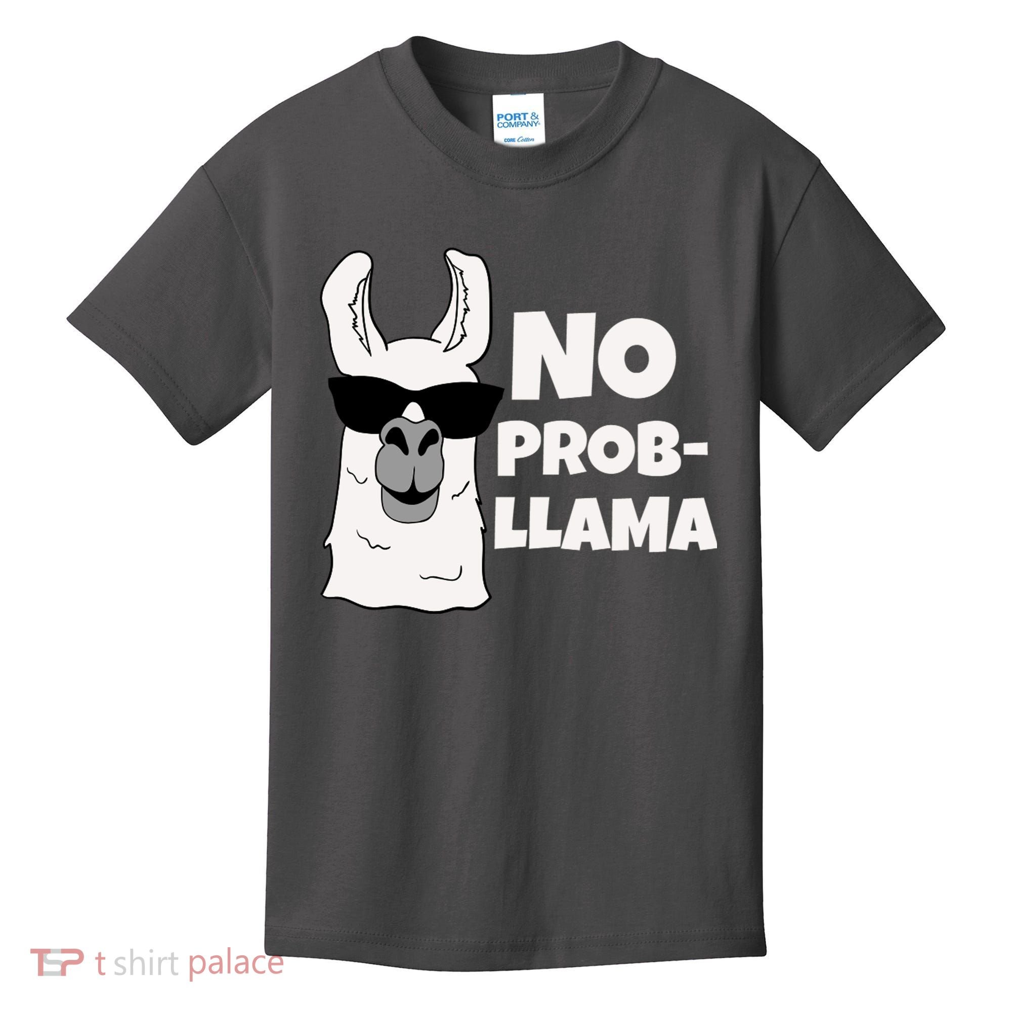No Probllama Llama Problem Funny Kids T-Shirt