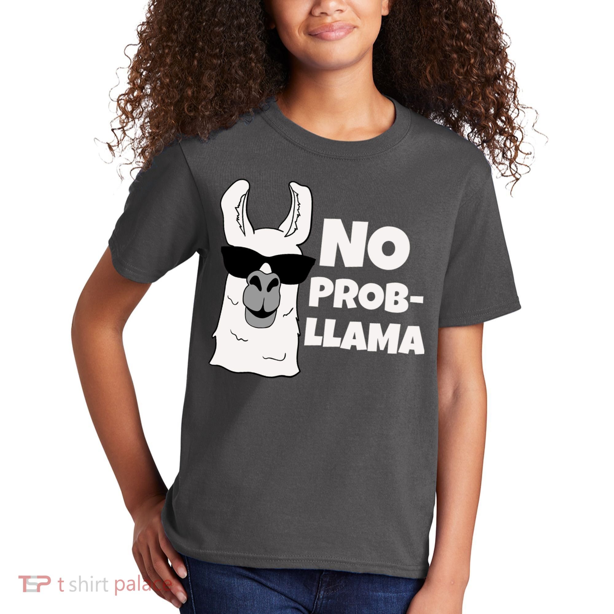 No Probllama Llama Problem Funny Kids T-Shirt