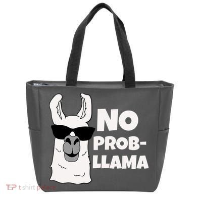 No Probllama Llama Problem Funny Tote Bag