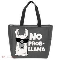 No Probllama Llama Problem Funny Tote Bag thumb 0