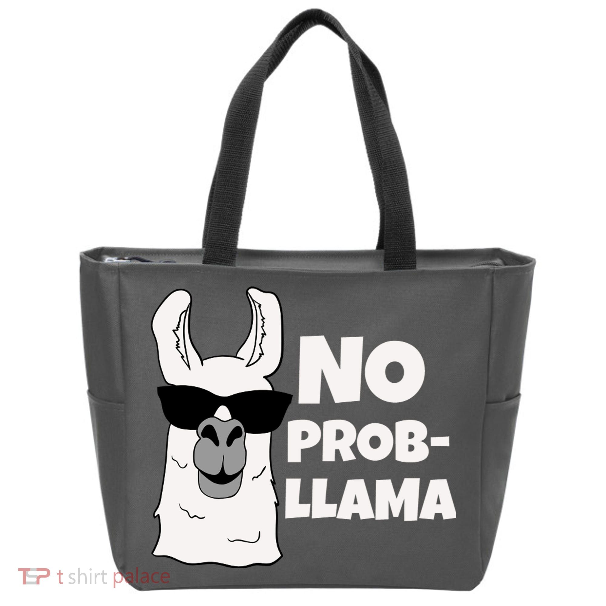 No Probllama Llama Problem Funny Tote Bag