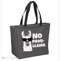 No Probllama Llama Problem Funny Tote Bag thumb 2