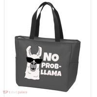 No Probllama Llama Problem Funny Tote Bag thumb 3