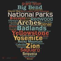 National Parks List Word Cloud Camping Hiking Beanie thumb 2