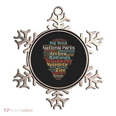 National Parks List Word Cloud Camping Hiking Ornament