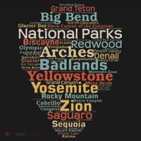 National Parks List Word Cloud Camping Hiking Ornament thumb 1