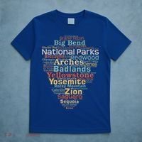 National Parks List Word Cloud Camping Hiking T-Shirt thumb 5