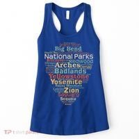 National Parks List Word Cloud Camping Hiking Women's Tank Top thumb 0