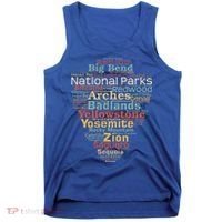 National Parks List Word Cloud Camping Hiking Tank Top thumb 0