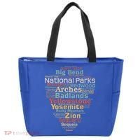 National Parks List Word Cloud Camping Hiking Tote Bag thumb 0