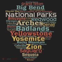 National Parks List Word Cloud Camping Hiking Women Women's Sweatshirt thumb 2