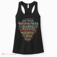 National Parks List Word Cloud Camping Hiking Women Women's Tank Top thumb 0