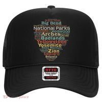 National Parks List Word Cloud Camping Hiking Women Hat thumb 0