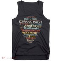 National Parks List Word Cloud Camping Hiking Women Tank Top thumb 0